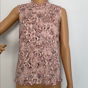 NWT- Candies Pink Python Sleeveless Mock Neck Tank Top